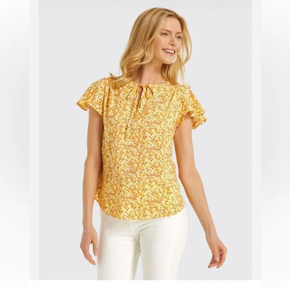 Draper James Floral Flutter Sleeve Top
Sweet Vidalia Yellow Size  Large